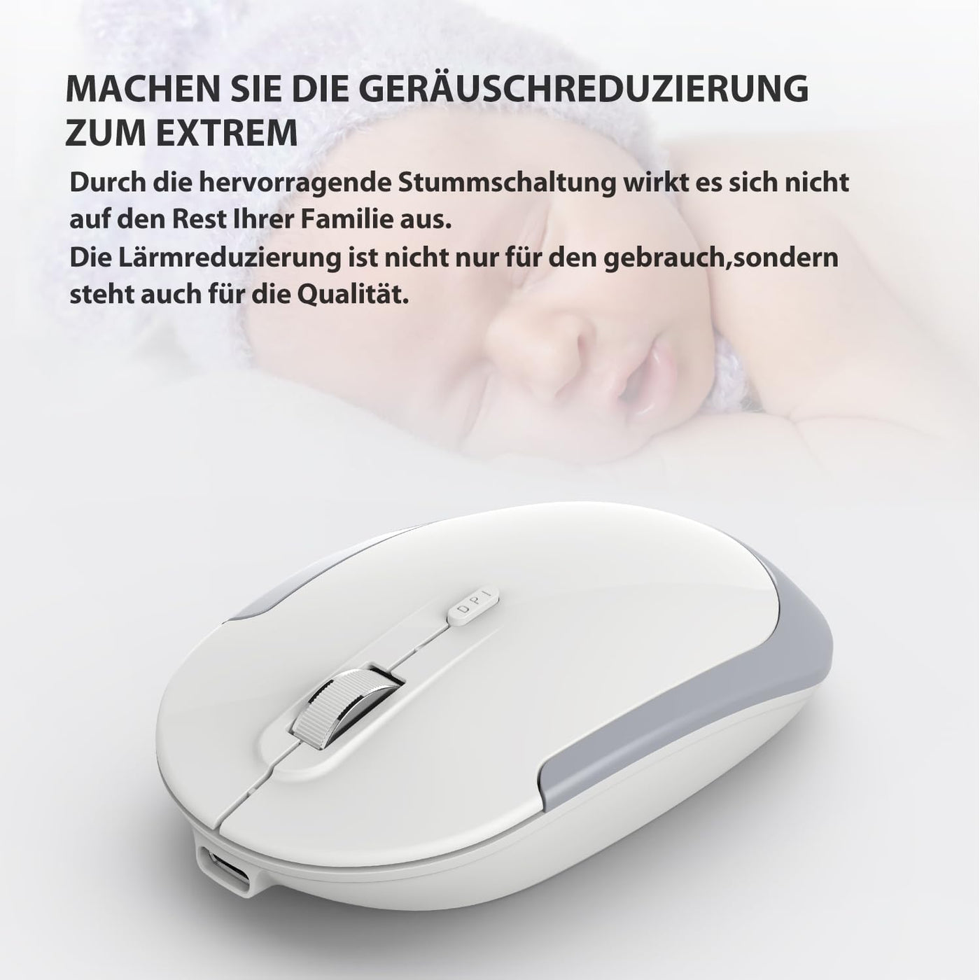 2.4G Maus Set kabellos, iClever Aluminium Wireless Slim Tastatur QWERTZ Layout (Deutsch), für Computer/Desktop/PC/Laptop/Oberfläsche/Smart TV und Windows 10/8/7/Vista/XP (2.4GHz, USB)