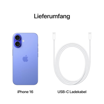 Apple iPhone 16 128 GB: 5G Handy mit Kamerasteuerung, A18 Chip und einem echten Boost für die Batterie. Funktioniert mit AirPods, Ultramarin