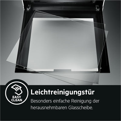 AEG Einbaubackofen – Serie 5 Ringheißluft: Gleichmäßige Garergebnisse auf 3 Ebenen – Pyrolyse Selbstreinigung – 25 Automatikprogramme – LED-Touchdisplay – Schnellaufheizung – Schwarz – BPE53516AB