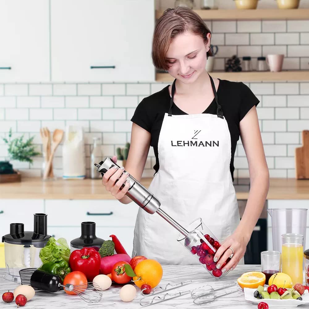 Lehmann Stabmixer Set Chopsui 1200 W | Pürierstab mit Turbofunktion und Geschwindigkeitsregelung | Elektrische Multifunktions Hand Blender | inkl. 9-teiliges Zubehör Set