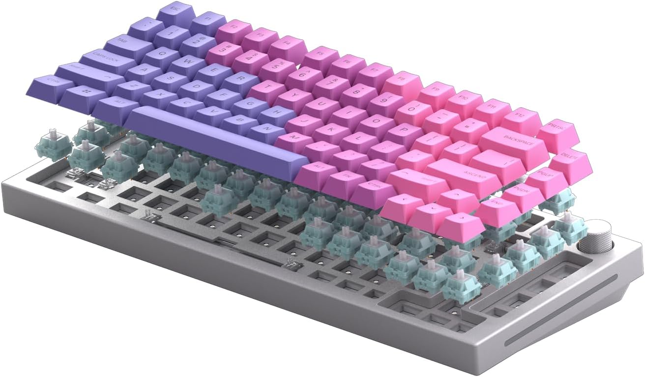 Glorious Pc Gaming Race GMMK Pro - 75% TKL Modular Gaming Keyboard Mechanical mit RGB Beleuchtung - Vollständige Anpassung auf Dichtungen montiert - Barebones (ISO-Layout, Weiß)