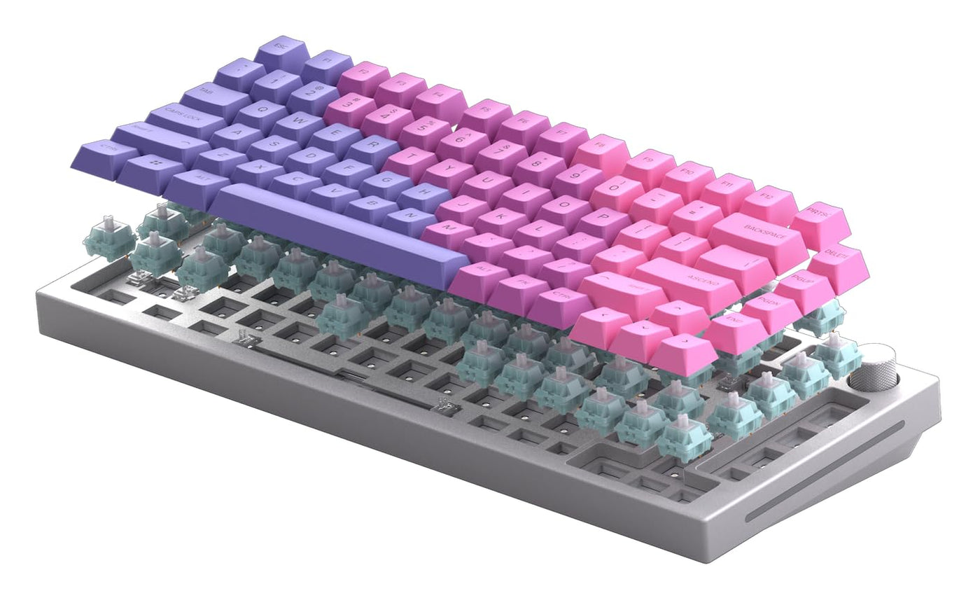 Glorious Pc Gaming Race GMMK Pro - 75% TKL Modular Gaming Keyboard Mechanical mit RGB Beleuchtung - Vollständige Anpassung auf Dichtungen montiert - Barebones (ISO-Layout, Weiß)