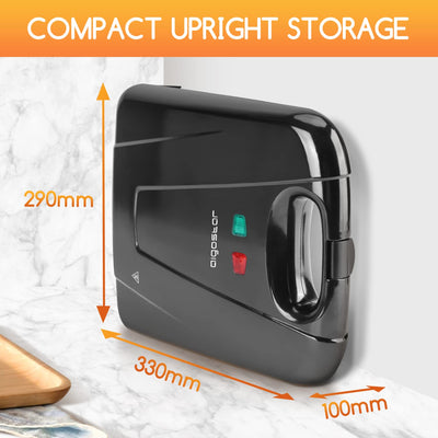 Aigostar Sandwichmaker XXL für 4 Sandwiches, 1400 W, Sandwichtoaster mit Antihaftbeschichtung, Schnellaufheizung, Automatische Temperaturregelung, Vertikale Lagerung, Rutschfeste Füße, BPA-frei