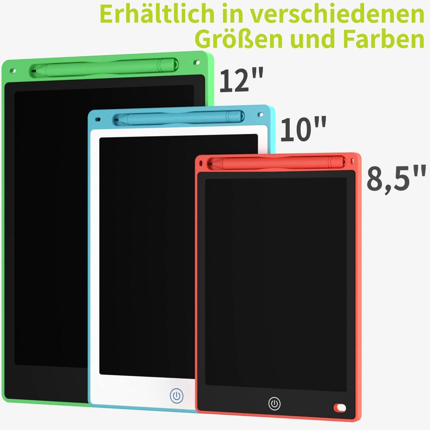 ACROPAQ LCD Schreibtafel Kinder - Rot 8.5-Zoll LCD Maltafel Kinder - Tragbare Schreibtafel Kinder mit Farbbildschirm, Stift - Das perfekte Geschenk für Kinder jeden Alters