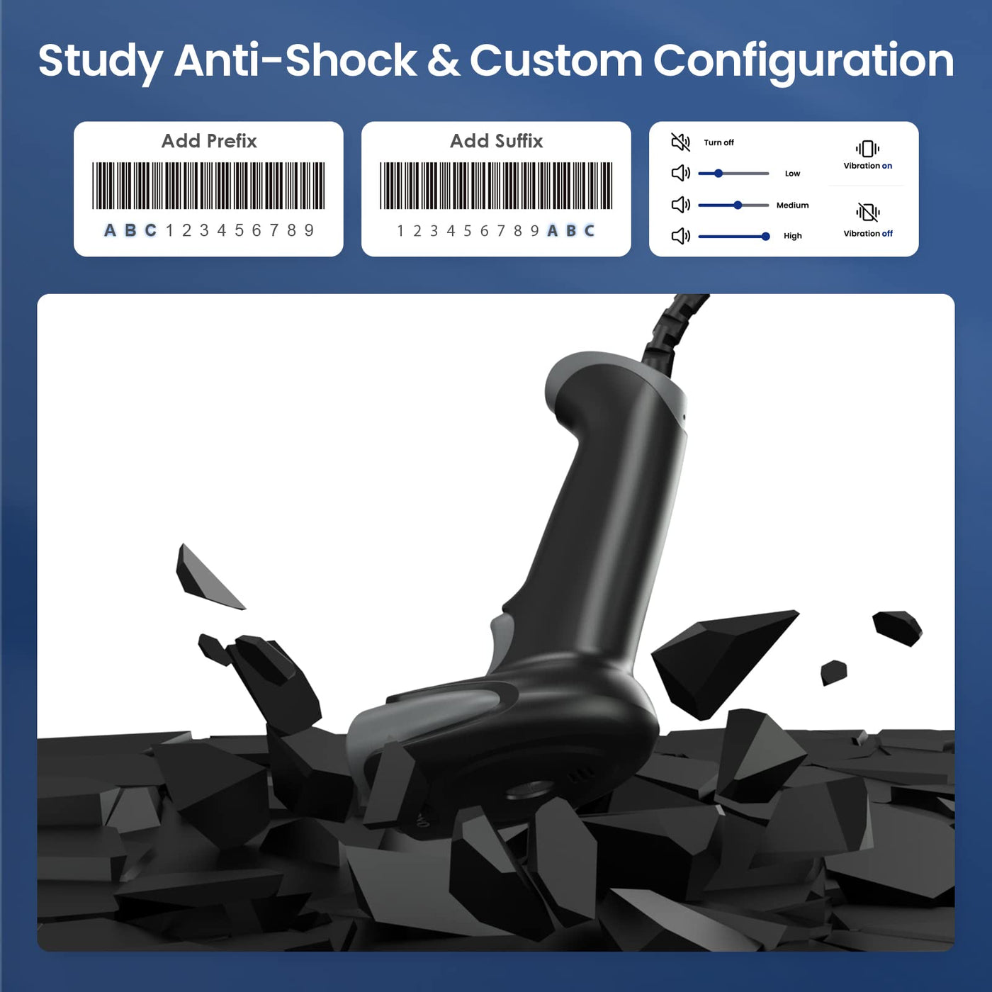 Eyoyo Barcode Scanner 1D 2D QR kabelgebunden, QR Code Scanner Handheld Barcode Leser für PC, Mac, Laptop