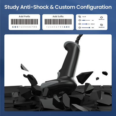 Eyoyo Barcode Scanner 1D 2D QR kabelgebunden, QR Code Scanner Handheld Barcode Leser für PC, Mac, Laptop