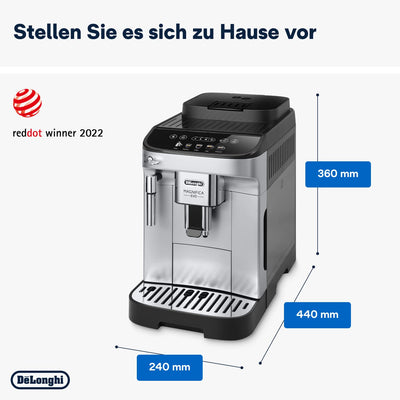 De'Longhi Magnifica Evo ECAM 292.33.SB Kaffeevollautomat mit Milchaufschäumdüse, 5 Direktwahltasten für Espresso,Kaffee und Kaffeespezialitäten, intuitives Bedienfeld,2-Tassen-Funktion,Silber/Schwarz