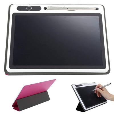 Ejoyous LCD Schreibtafel, 9 Zoll Elektronischer Notizblock LCD Grafiktablet Schreiben Handschrifttafel Reißbrett LCD Zeichenbrett mit Flip-Schutztasche (Rot (mit Lederetui))