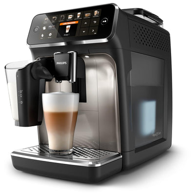 Philips Serie 5400 Kaffeevollautomat – LatteGo Milchsystem, 12 Kaffeespezialitäten, Intuitives Display, 4 Benutzerprofile, Chrom (EP5447/90)