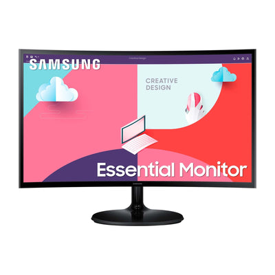 Moniteur Samsung S36C Essential S24C364EAU, incurvé, 24 pouces, dalle VA, résolution Full HD, Eco Saving Plus, AMD FreeSync, temps de réponse de 4 ms, taux de rafraîchissement 75 Hz, noir