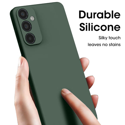 Andwing für Samsung Galaxy A55 Hülle, Silicone Handyhülle für Samsung Galaxy A55 4G/5G mit Weichem Kratzfestem Mikrofaserfutter, Rundumschutz Schutzhülle Slim Case für Samsung Galaxy A55 Dunkelgrün