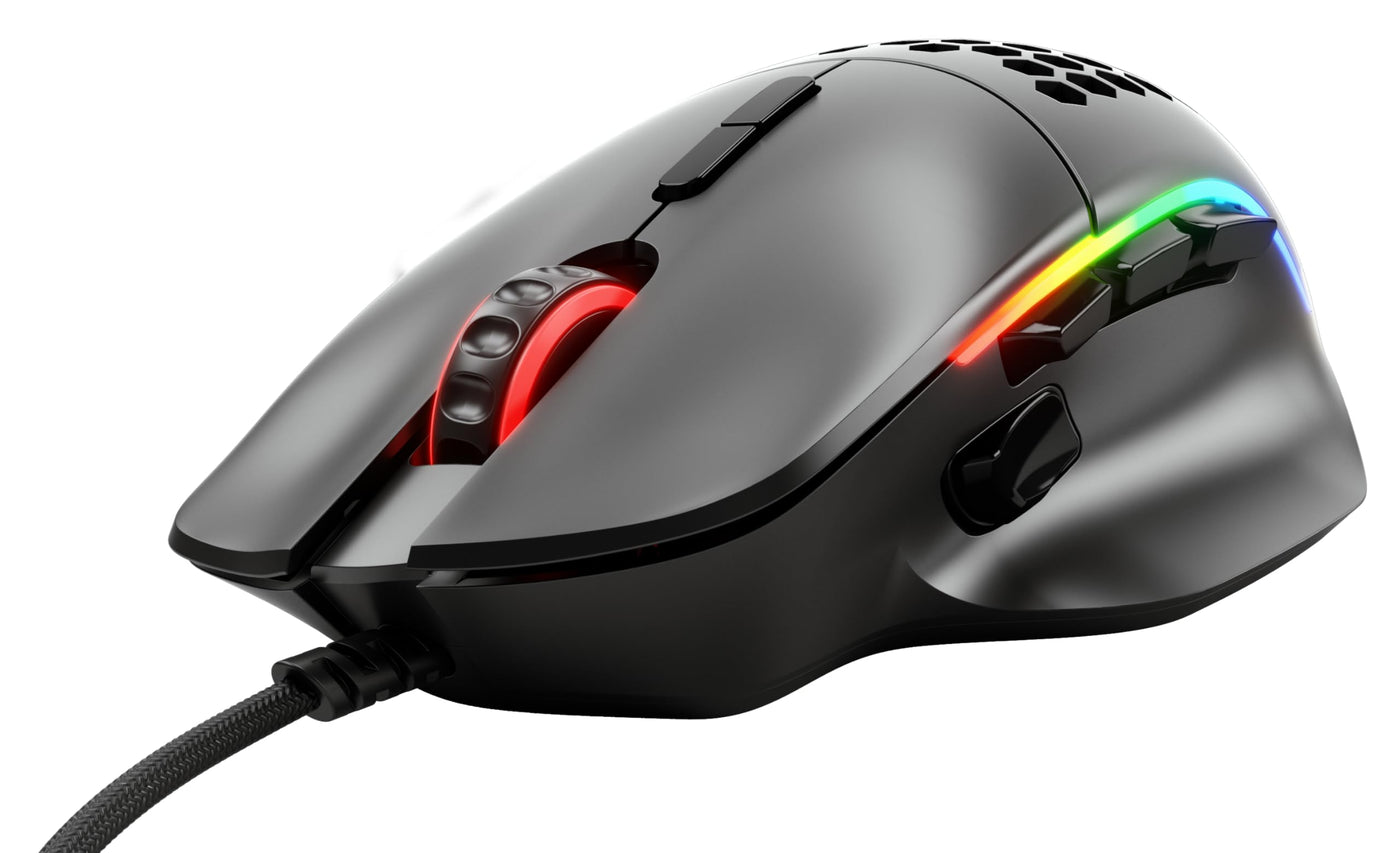 Glorious Gaming Model I Wired Gaming Mouse – superleichte 69 g, 2 tauschbare Tasten, RGB, PTFE-Füße, 9 programmierbare Tasten, seitliche Daumenablage – Schwarz