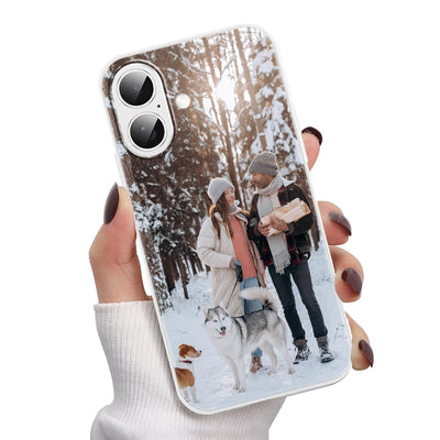 Yoedge Personalisierte Handyhülle für iPhone 16 Plus Hülle Selbst Gestalten mit Eigenem Foto Bild Text Personalisiert Case Individuelle Geschenk Schutzhülle Weiß Cover für iPhone 16 Plus 6,7"