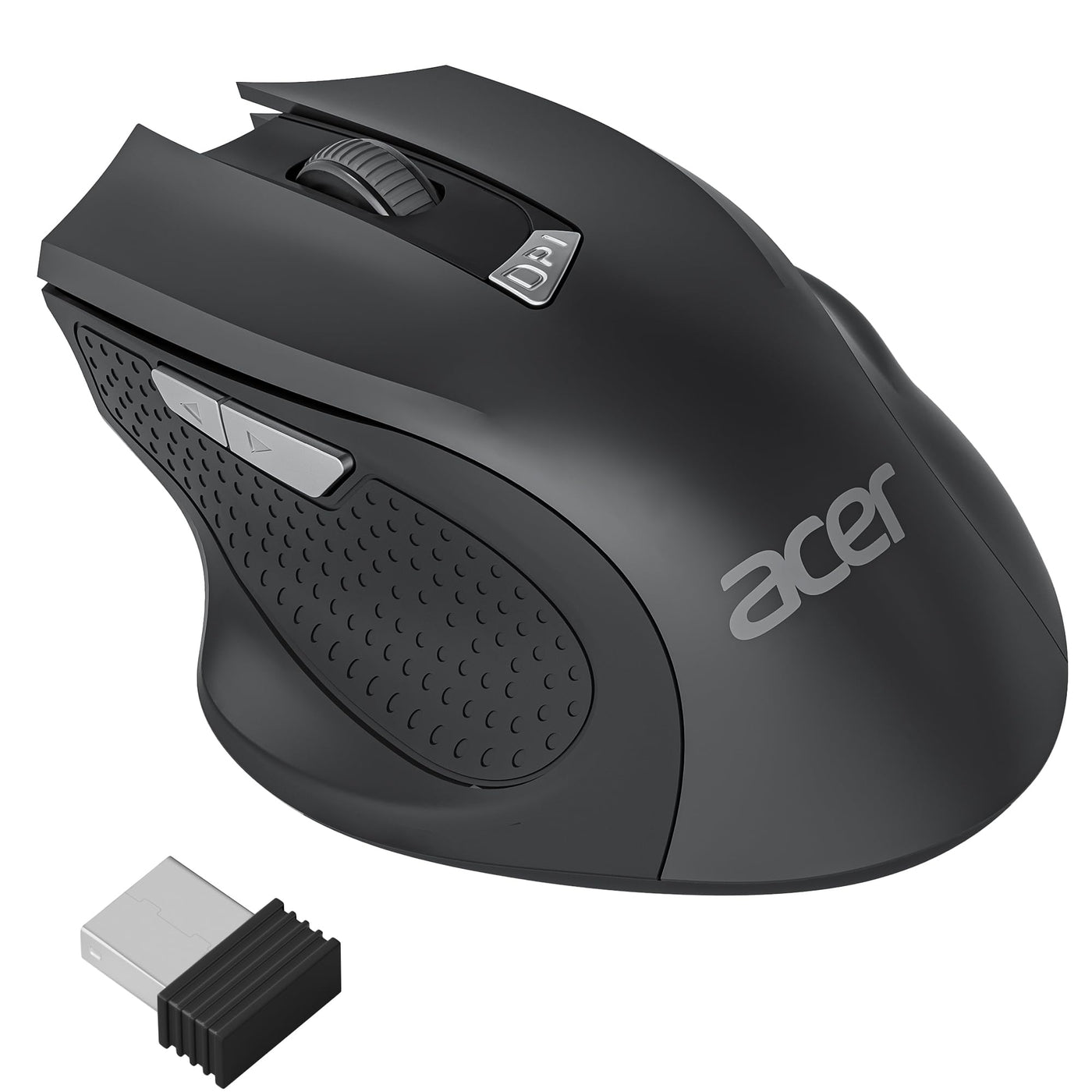 acer PC Maus Kabellos, Ergonomische Funkmaus mit 800/1200/1600 DPI Einstellbar, 2,4 GHz mit USB-Empfänger, 6 Tasten und Leiser klick, Batteriebetrieben Kompatibel mit PC, Laptop und MacBook