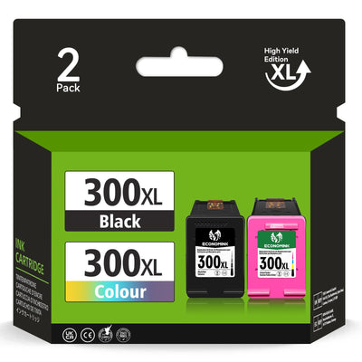 Economink 300XL Schwarz und Farbe Kompatibel für HP 300 XL Druckerpatronen Multipack für PhotoSmart C4780 C4680 DeskJet F4580 F4280 F4210 F2480 D5560 Envy 120 110 114 100 Drucker(2er-Pack)