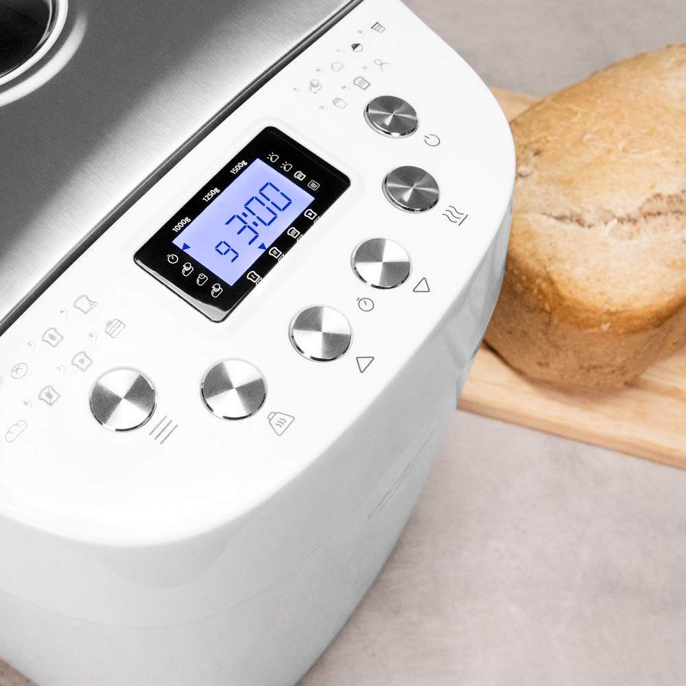 Cecotec Brotbackautomat Bread&Co 1500 PerfectCook. 850 W, 1,5 kg, 15 Programme, 15 programmierbare Stunden, 2 Widerstände, spülmaschinenfestes Tablett, Rezeptbuch