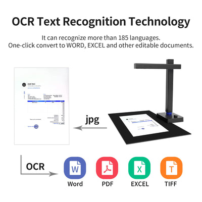 CZUR USB-Dokumentenkamera 8MP, A4 Overhead Scanner, Tragbarer Dokumentenscanner mit OCR, für Live-Präsentationen Webkonferenzen Online Unterricht, Kompatibel mit MacOS/Windows (Shine 800 Pro A4)