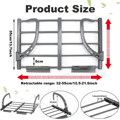 ADERTOS Wäschetrockner Heizkörper Ausziehbar Hängetrockner 32-55cm Breite Schwarz Klappbar Balkonwäschetrockner Stahl Kunststoff Wäschehänger Wäscheständer Heizung Wäschehalter für Kleindung Socken