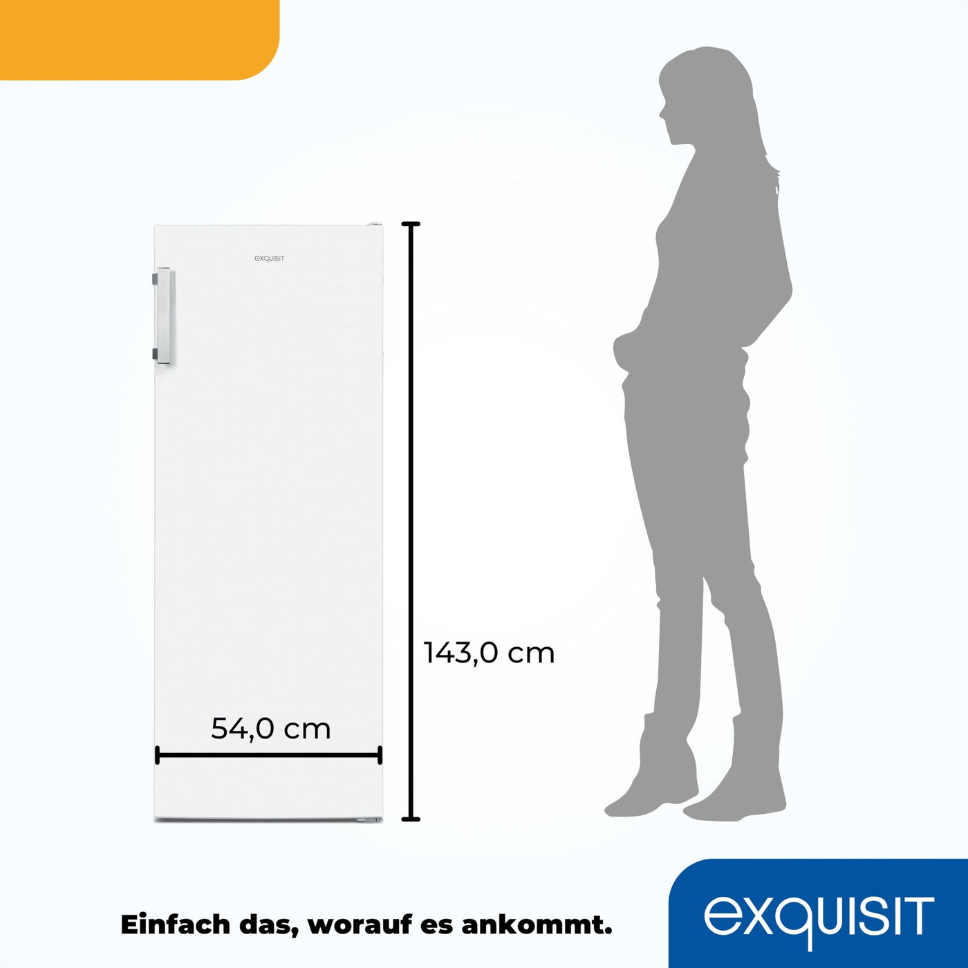 Exquisit Gefrierschrank NoFrost, Tiefkühlschrank groß, 161 Liter, Schnellgefrieren, Alarm-Funktion, GS5231-NF-H-040D weiss