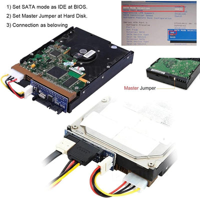 cablecc IDE/PATA 40Pin Festplatte auf SATA Buchse Konverter Adapter PCBA für Desktop & 3.5" Festplatte