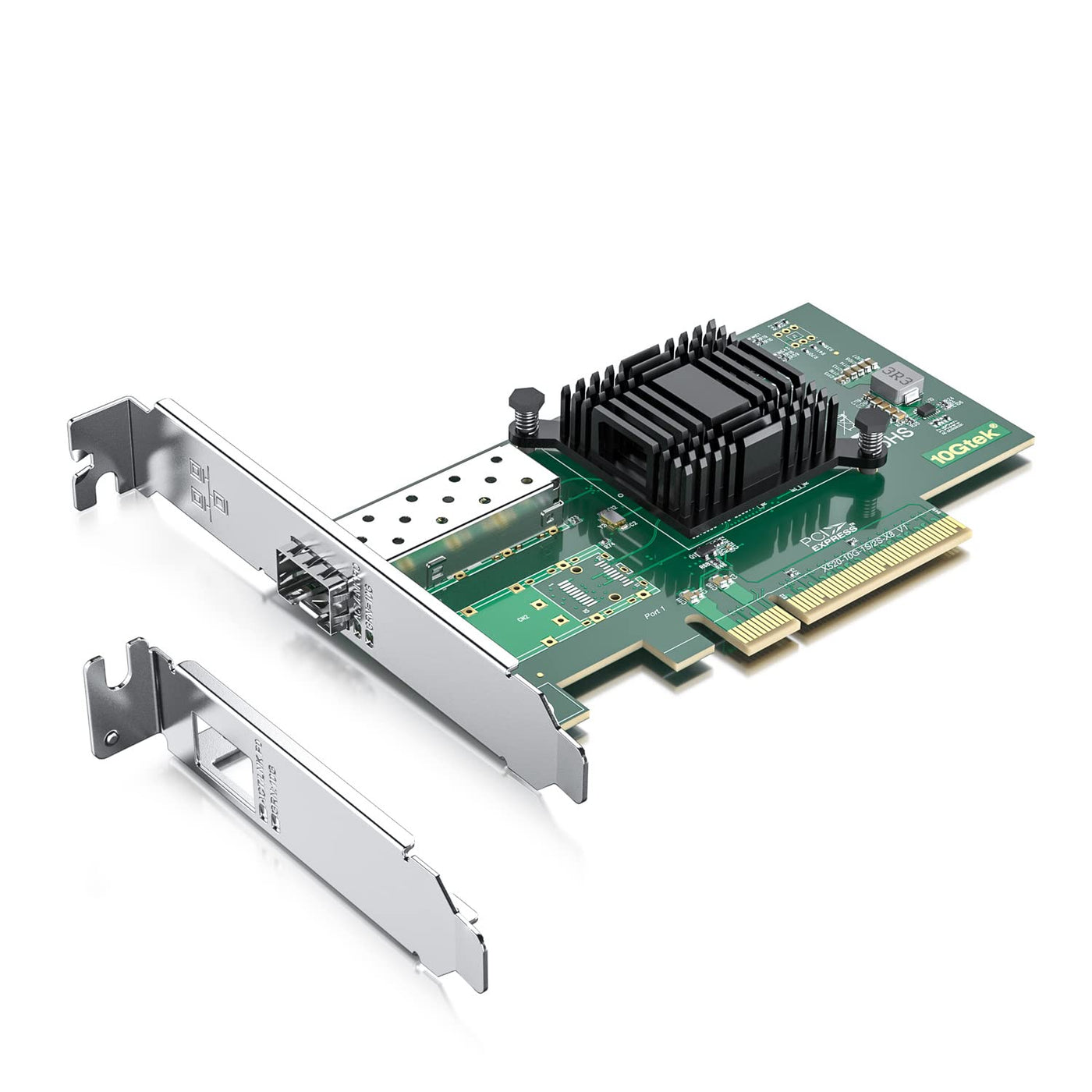 10Gtek 10GbE PCIE Netzwerkkarte für Intel X520-DA1, 82599EN Chip, Single SFP+ Ports, 10Gbit PCI Express x8 LAN Adapter, 10Gb NIC für Windows Server/Linux/VMware