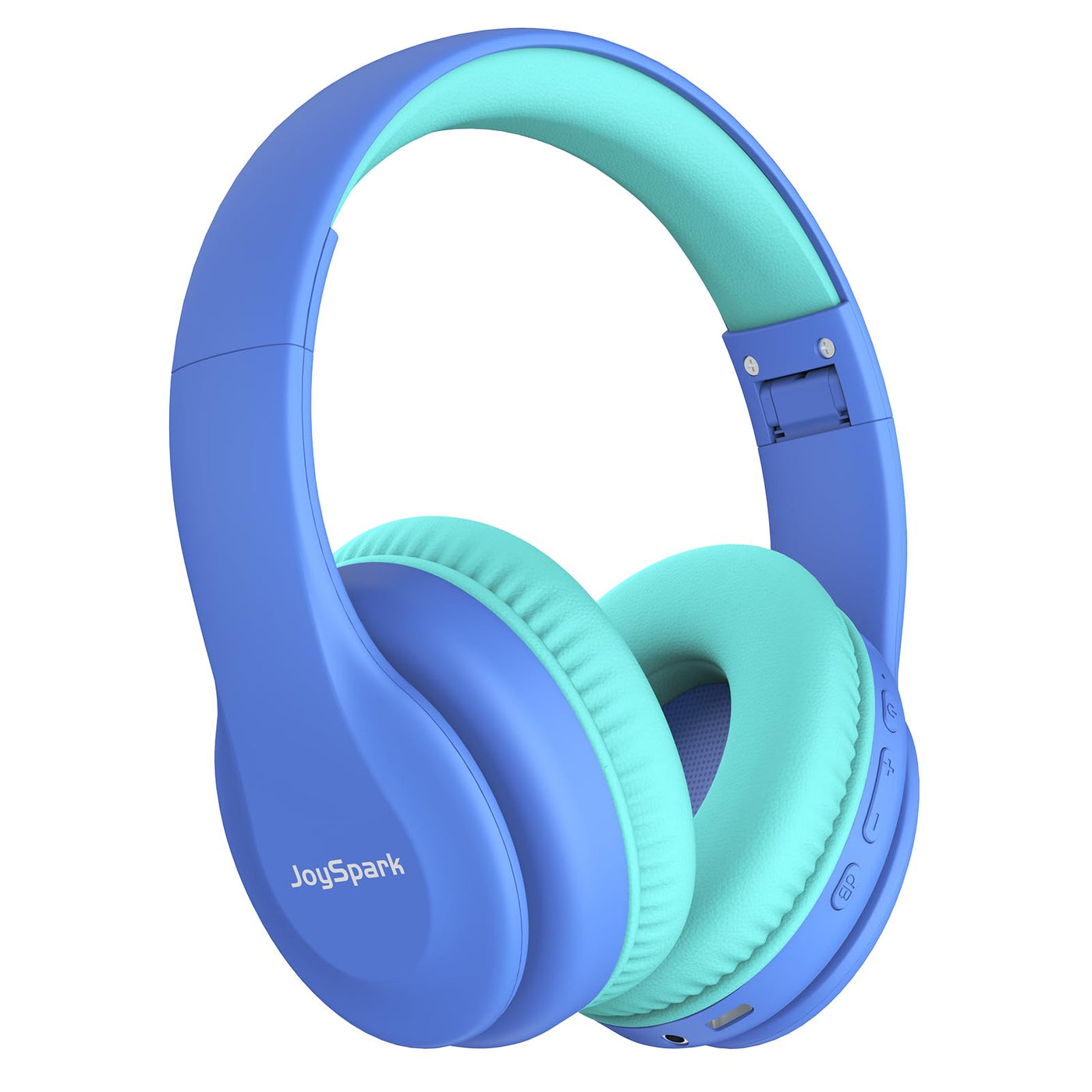 JoySpark Bluetooth Kopfhörer Kinder, Kabellose Kinderkopfhörer Over-Ear mit 85/94dB Lautstärkebegrenzung, 60 Stunden Spielzeit, Bluetooth 5.3, eingebautes Mikrofon-Blau