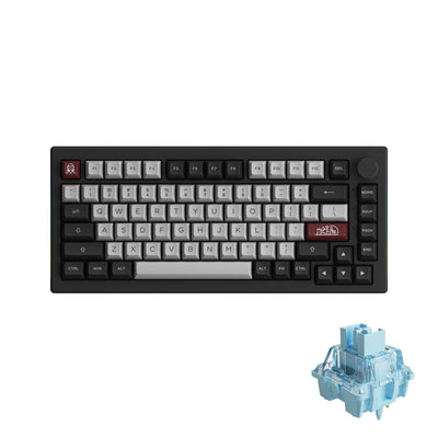 Akko Dracula Castle 5075B Plus Wireless Gaming Tastatur | LED RGB mit PBT-Tastenkappen | 2.4GHz Bluetooth | USB-C kabelgebundene Tastatur | V3 Cream Blue Pro