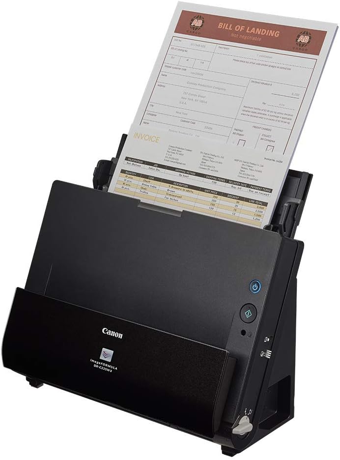 Canon DR-C225 II - imageFORMULA Dokumentenscanner (Duplex, Einzug, Farbe, 600dpi, 25 Seiten/Min, PDF OCR, kompakt, schwarz)