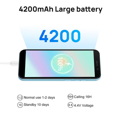 DOOGEE X97 Smartphone ohne Vertrag Günstig 4G Android 12 Handy, 6.0 Zoll HD+ Display, 3GB RAM 256GB (Erweiterbar) 2.0 GHz Processor, 4200mAh, 8MP+5MP Kamera 2023 Face ID/GPS Dual SIM Handys - Blau