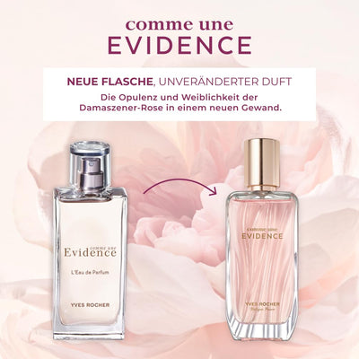 Yves Rocher COMME UNE EVIDENCE Parfum Damen 50 ml | Floraler Chypre-Duft mit Noten von Damaszener-Rose, Bergamotte und Patschuli | Elegantes Parfüm für Frauen mit ätherischen Ölen