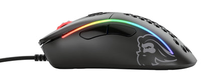 Glorious Gaming Model D- (Minus) Wired Gaming Mouse – superleichtes Wabendesign mit 61 g, RGB-Beleuchtung, ergonomisch, Pixart 3360 Sensor, Omron-Schaltern, PTFE-Füße, 6 Tasten – Mattschwarz