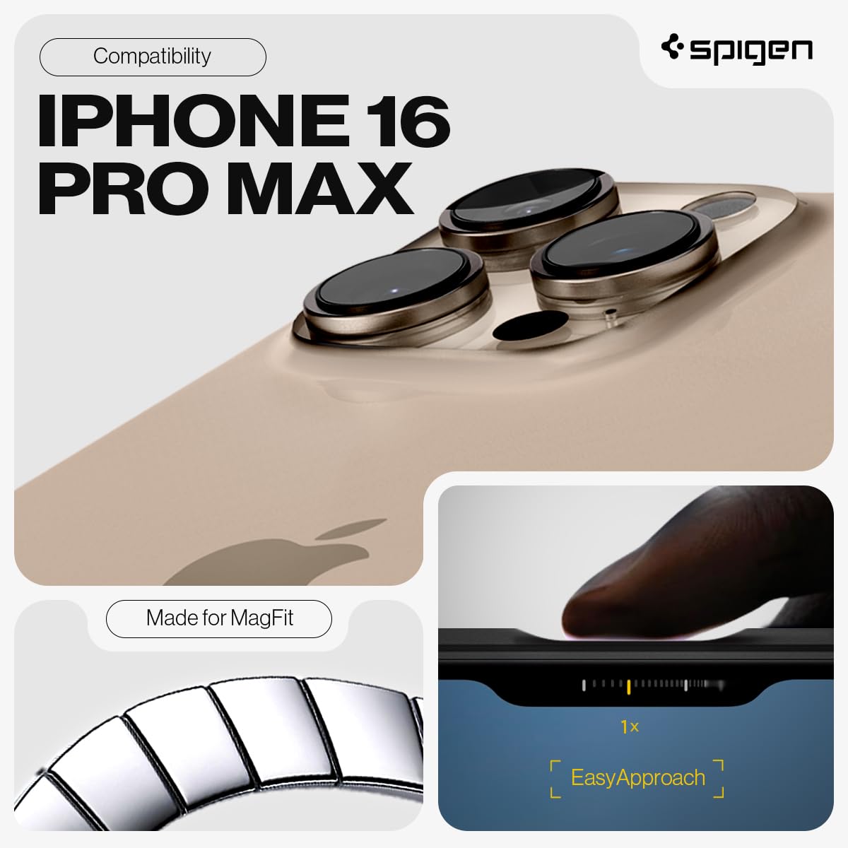 Spigen Tough Armor (AI) MagFit Hülle für iPhone 16 Pro Max, Kompatibel mit MagSafe Zubehör -Schwarz