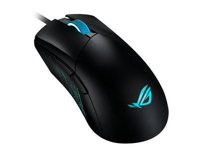 ASUS ROG Gladius III asymmetrische FPS-Gaming-Maus (19.000 DPI-Sensor (bis zu 26.000 DPI skalierbar), Push-Fit-Schaltersockel II, Zero-Click-Latenz, ROG-Paracord-Kabel, Aura Sync), Schwarz