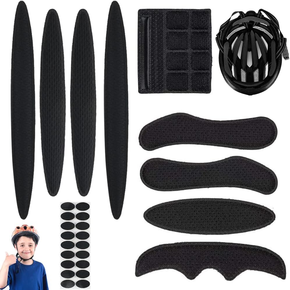 Fahrradhelm Polster Schaumstoffpolster Klettpunkte Kit, Universal Fahrradhelm Pads Ersatz Helm Polsterung Fahrradhelm Ersatzteile für MTB Helm, Kinderhelm, Airsoft Helm, Motorradhelm