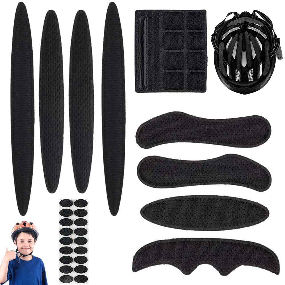 Fahrradhelm Polster Schaumstoffpolster Klettpunkte Kit, Universal Fahrradhelm Pads Ersatz Helm Polsterung Fahrradhelm Ersatzteile für MTB Helm, Kinderhelm, Airsoft Helm, Motorradhelm