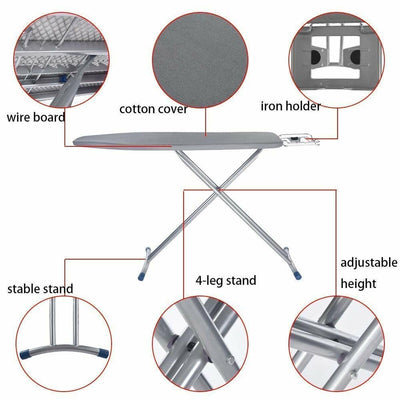 Housse de table à repasser Vileda Express Rapid pour centrale vapeur, surface métallisée et réfléchissante pour un repassage plus rapide, planches à repasser de 30-45 cm x 110-130 cm, couleur gris argenté métallisé