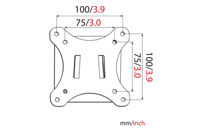 DIGITUS Wandhalterung für LCD/LED Monitor bis zu 81cm (32"), Fixierhalterung, 18kg maximale Belastung, max VESA 100x100