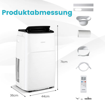 COSTWAY mobile Klimaanlage 14000BTU für 135 m³(45 m²), 5 in 1 Klimagerät Heizlüfter Ventilator Entfeuchter mit Abluftschlauch & APP/Fern Kontrolle