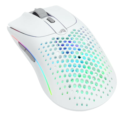 Glorious Gaming Model O 2 Wireless Gaming Mouse – 2,4 GHz & Bluetooth hybrid, superleichte 68 g, lange Akkulaufzeit, 26 k BAMF 2.0 Sensor, RGB-Beleuchtung, beidhändig, 6 Tasten, PTFE-Füße – Weiß