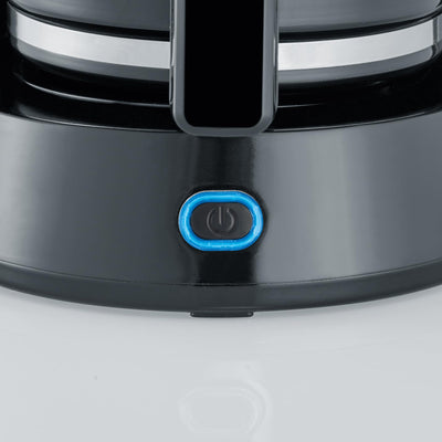 SEVERIN Kaffeemaschine "TypeSwitch" mit Glaskanne, AromaSwitch zur Wahl zwischen 2 Brühprofilen, Kaffeeautomat für bis zu 10 Tassen, 1.000W, Edelstahl-gebürstet-schwarz, KA 4825
