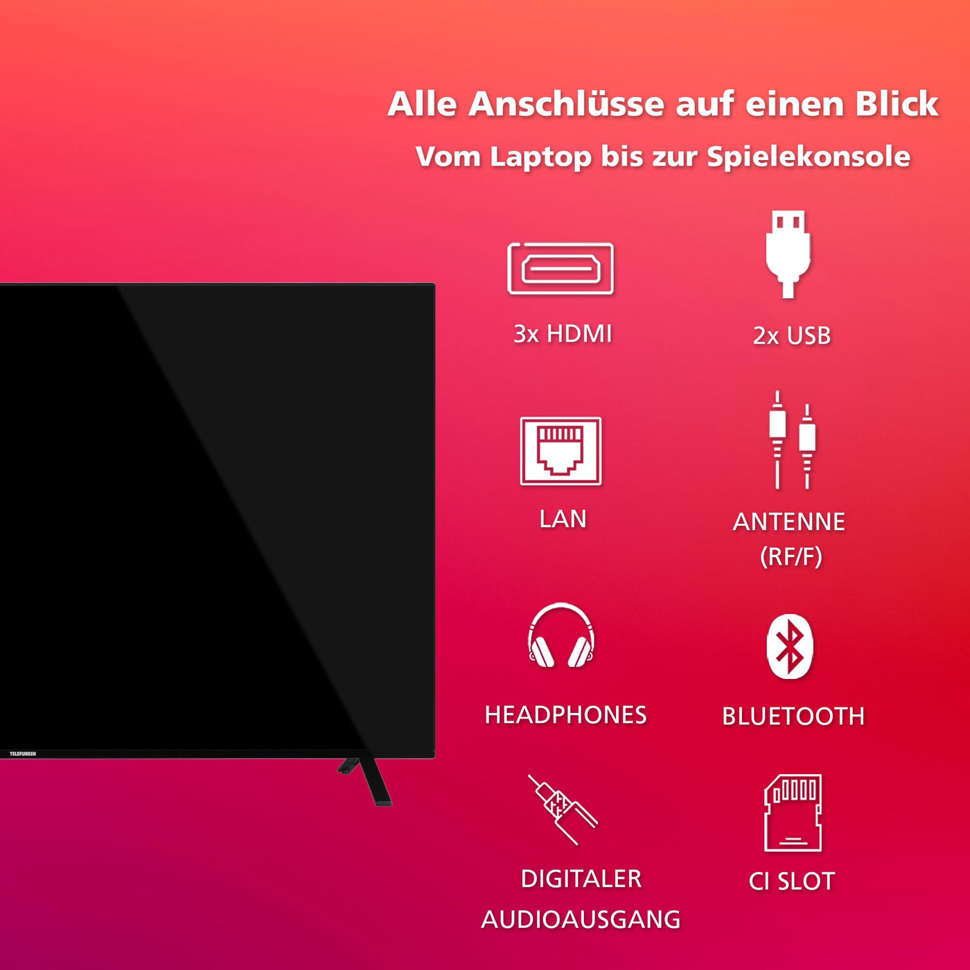 Téléviseur intelligent Telefunken TV 55 pouces alimenté par TiVo (4K UHD, HDR Dolby Vision, Dolby Atmos, triple tuner, 6 mois HD+ inclus) XU55TO750S