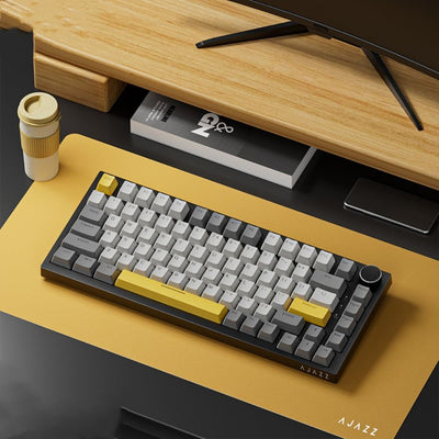 AJAZZ AK820 Kabelgebundene Mechanische Tastatur, Gaming-Tastatur, Südausrichtung RGB|Lautstärkeregler|82 Tasten|PBT-Tastenkappen|Poron Cotton|Hot-Swap-Fähiger, Custom Drivers für Windows MacOS Linux