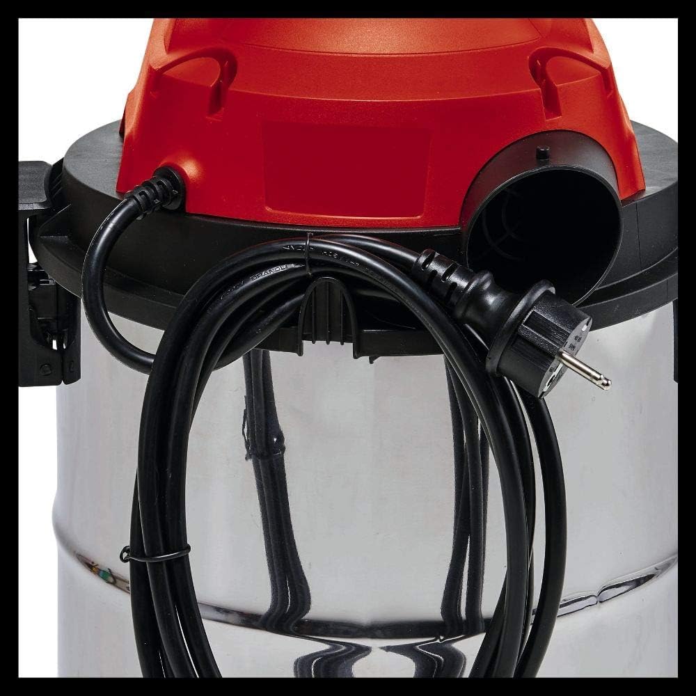 Einhell Nass-Trockensauger TC-VC 1820 S (1250 Watt, Edelstahlbehälter 20l, Blasanschluss, 4 Rollen, Schlauchsystem Ø36mm inkl. Saugschlauch + Verlängerung, Kombidüse + Filter), Schwarz