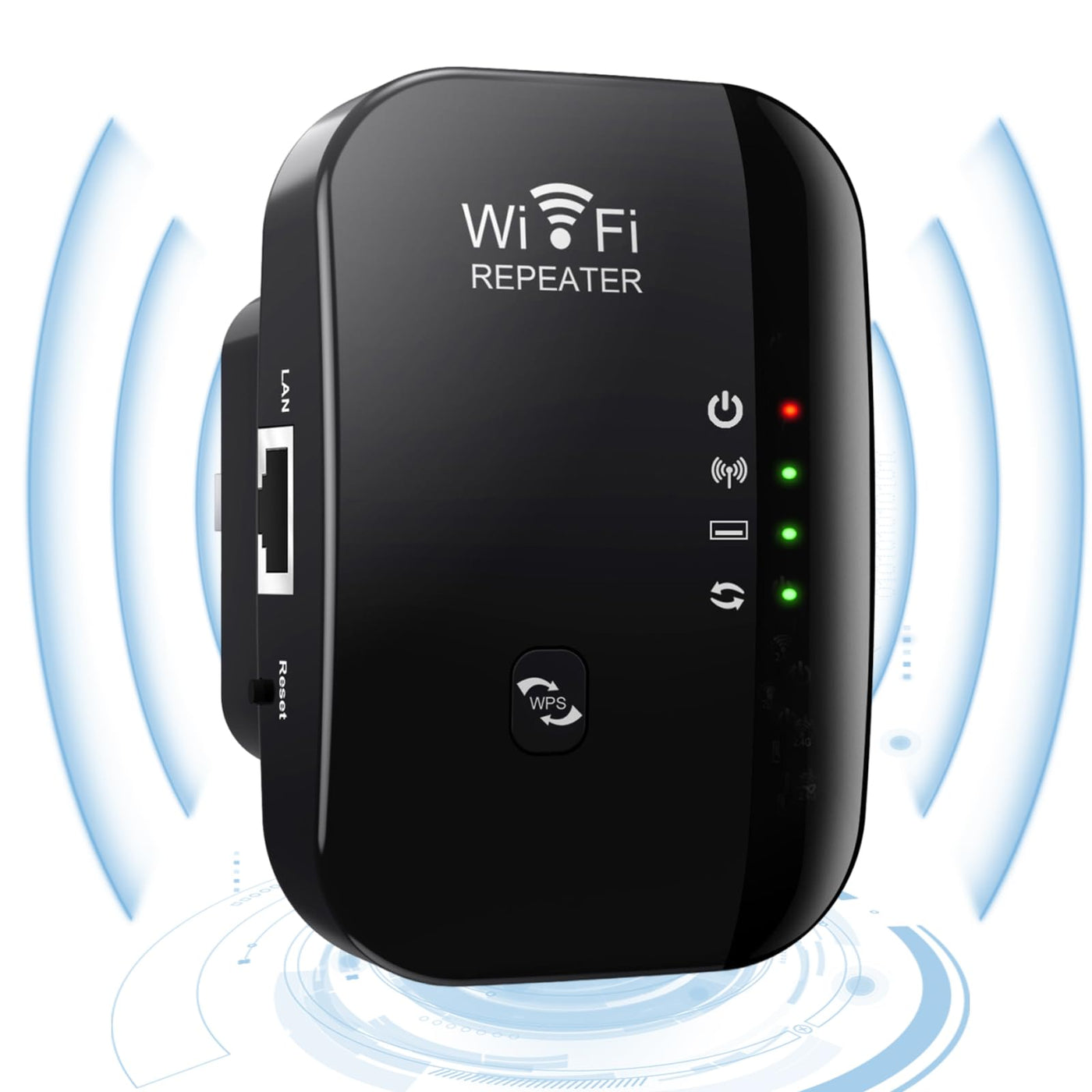 WiFi Extender Booster WLAN Repeater WLAN Verstärker WiFi Repeater WiFi Extender bis zu 4000sq ft mit Repeater/AP Modus Ethernet Port zu Allen WLAN Geräten 1-Tap Setup Access Point mit 1 Kabe(Schwarz)