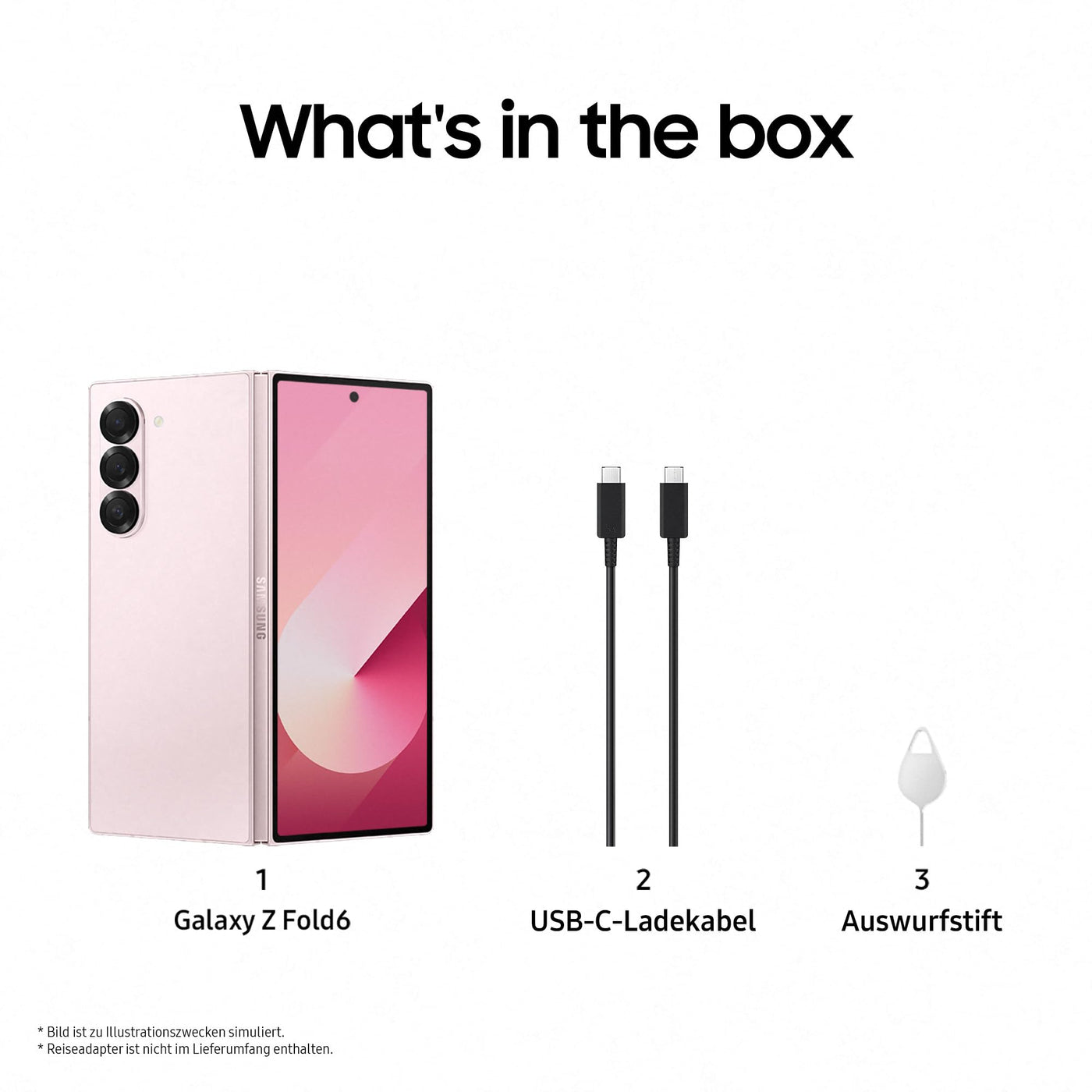 Samsung Galaxy Z Fold6 AI-Smartphone, Simlockfreies Handy ohne Vertrag, 512 GB Speicher, Lange Akkulaufzeit, Pink + Buds3 Pro Kabellose Bluetooth-Kopfhörer, Active Noise Cancelling (ANC)