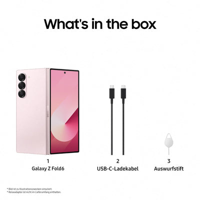 Samsung Galaxy Z Fold6 AI-Smartphone, Simlockfreies Handy ohne Vertrag, 512 GB Speicher, Lange Akkulaufzeit, Pink + Buds3 Pro Kabellose Bluetooth-Kopfhörer, Active Noise Cancelling (ANC)