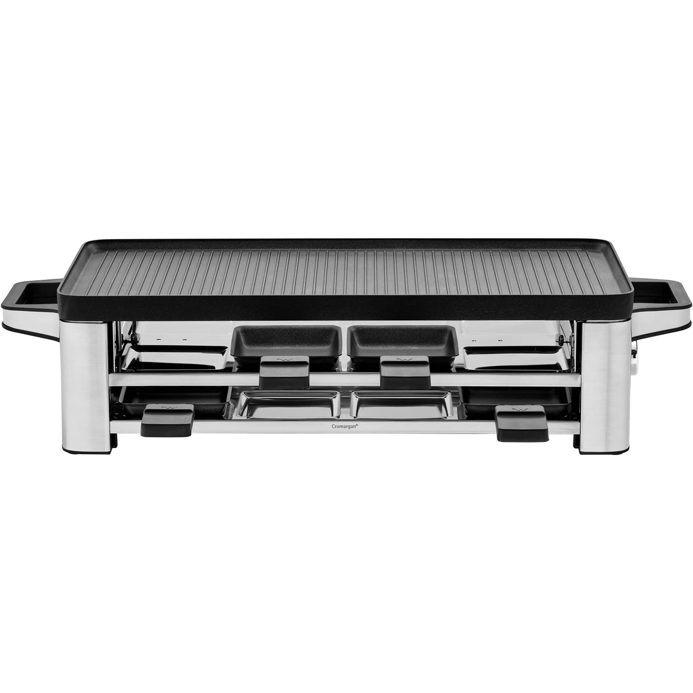 WMF Lono Raclette Grill mit Pfännchen und Schiebern, Raclette 8 Personen, 1500 W, edelstahl matt