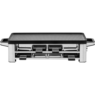 WMF Lono Raclette Grill mit Pfännchen und Schiebern, Raclette 8 Personen, 1500 W, edelstahl matt