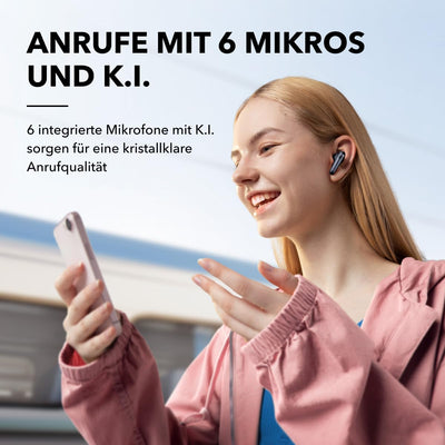 soundcore by Anker Liberty 4 NC Bluetooth-Kopfhörer mit Geräuschunterdrückung, 98,5% Noise Cancelling, Adaptive Geräuschunterdrückung für Ohren und Umgebung, Hi-Res Sound, 50H Wiedergabe (Schwarz)