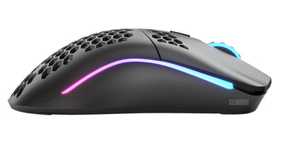 Glorious Gaming Model O Wireless Gaming Mouse – Superleichte 69 g, Wabendesign, RGB-Beleuchtung, beidhändig, verzögerungsfreier 2,4-GHz-Funk, bis zu 71 Stunden Akku – Mattschwarz